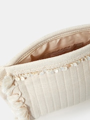 Accessorize Natural Shell And Tassel Embellished Make Up Bag - Image 2 of 2