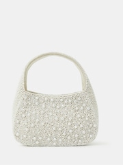 Accessorize Natural Mini Hand Beaded Pearl Handbag - Image 1 of 2