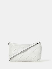 Accessorize White Woven Faux Leather Shoulder Bag - Image 1 of 3