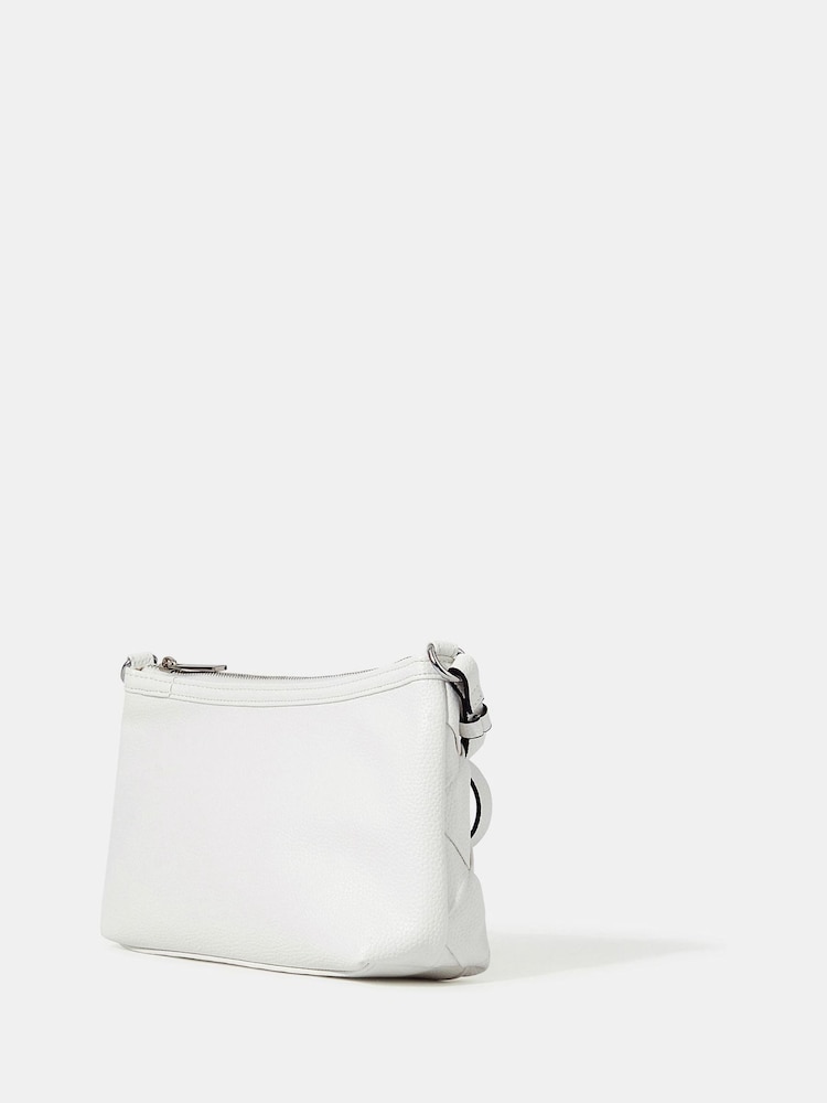Accessorize White Woven Faux Leather Shoulder Bag - Image 2 of 3