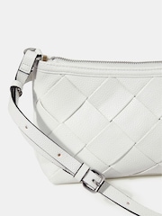 Accessorize White Woven Faux Leather Shoulder Bag - Image 3 of 3