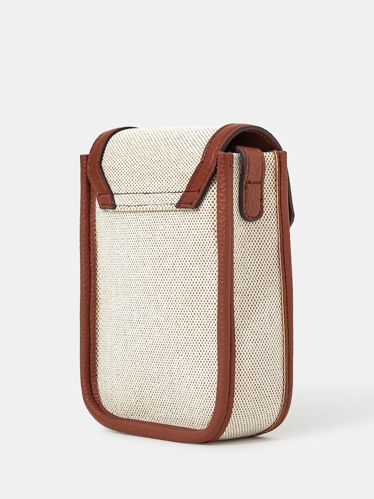 Accessorize Natural Woven Canvas Phone Bag - Image 2 of 3 Accessorize Natural Woven Canvas Phone Bag - Image 2 of 3