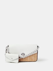 Accessorize White Raffia Cross-Body Bag And Wallet - Image 1 of 2