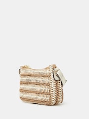 Accessorize Natural Two-Tone Woven Cross-Body Bag - Image 2 of 3