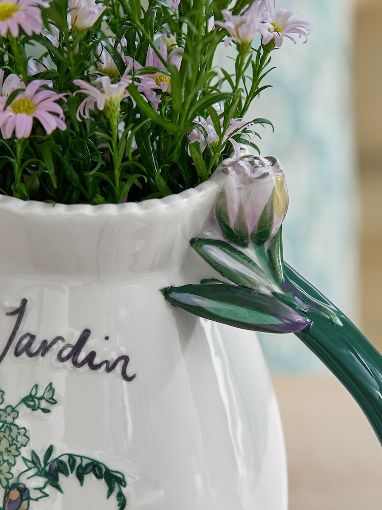 Multi Ceramic 3D detail Floral Vase Jug - Image 2 of 3