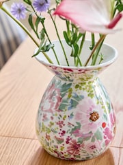 Multicolour Floral Print Small Ceramic Vase - Image 2 of 3
