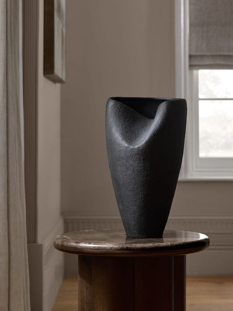 Black N. Premium Ceramic Sculptural Slumped Vase - Image 2 of 4