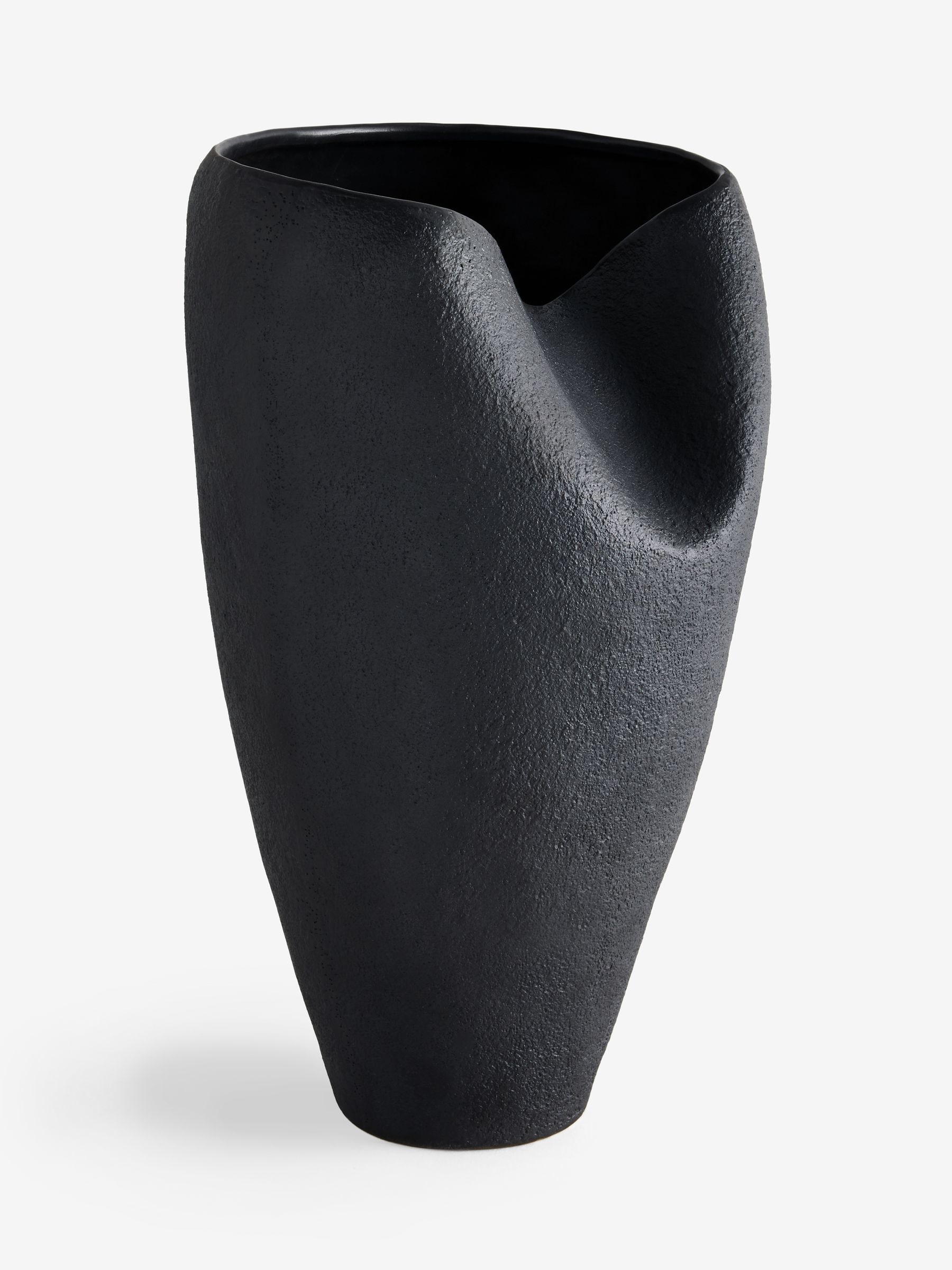 Buy Black N. Premium Ceramic Sculptural Slumped Vase from the Next