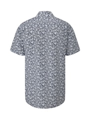 Skopes Blue Floral Print 100% Cotton Short Sleeve Regular Fit Shirt - Image 5 of 5