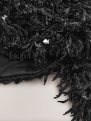 črna - Teksturirana obleka z bleščicami (3-16let) - Slika 6 iz 7