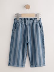 Dark Blue Stripe Pull On Wide Trousers (3mths-7yrs) - Image 1 of 4