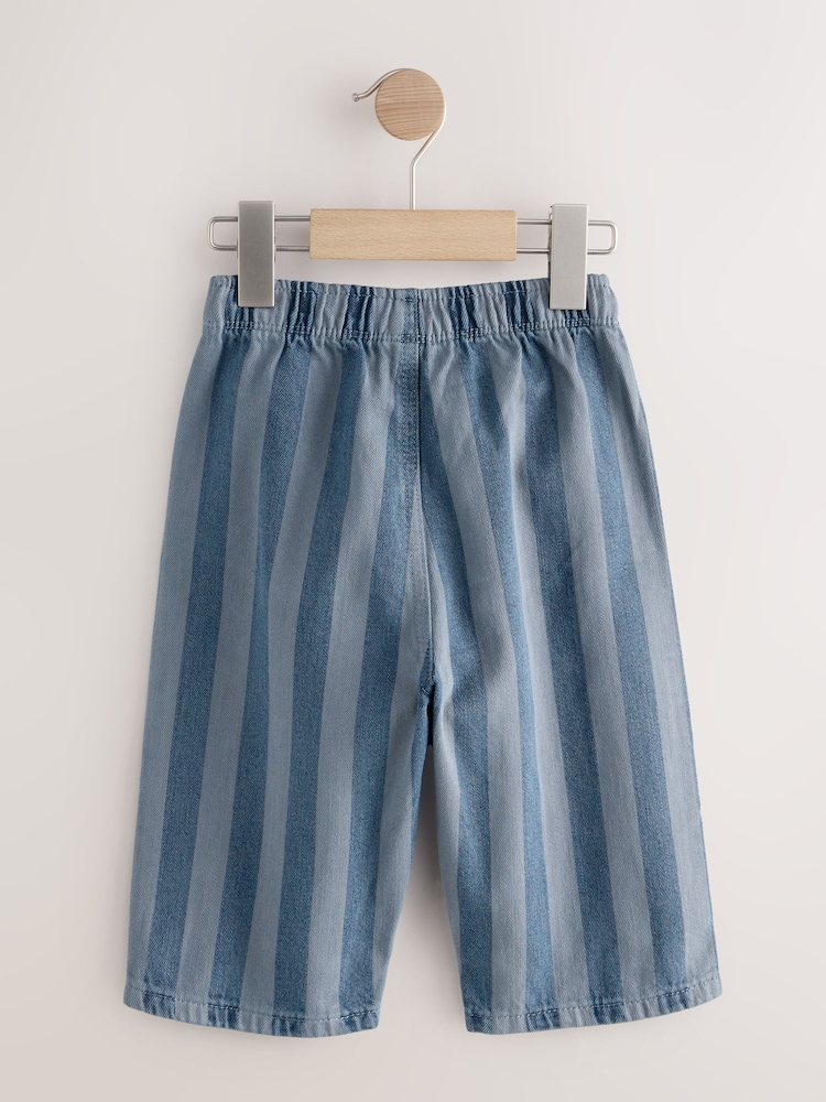 Dark Blue Stripe Pull On Wide Trousers (3mths-7yrs) - Image 2 of 4