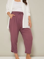 Yours Curve Red Crochet Side Cropped Trousers - Image 1 of 5