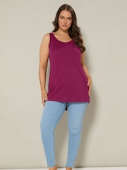Yours Curve Pink Core Basic Vests 2 Pack - Image 3 of 8