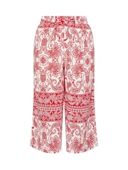 Yours Curve Red Woven Crinkle Midaxi Trousers - Image 5 of 5