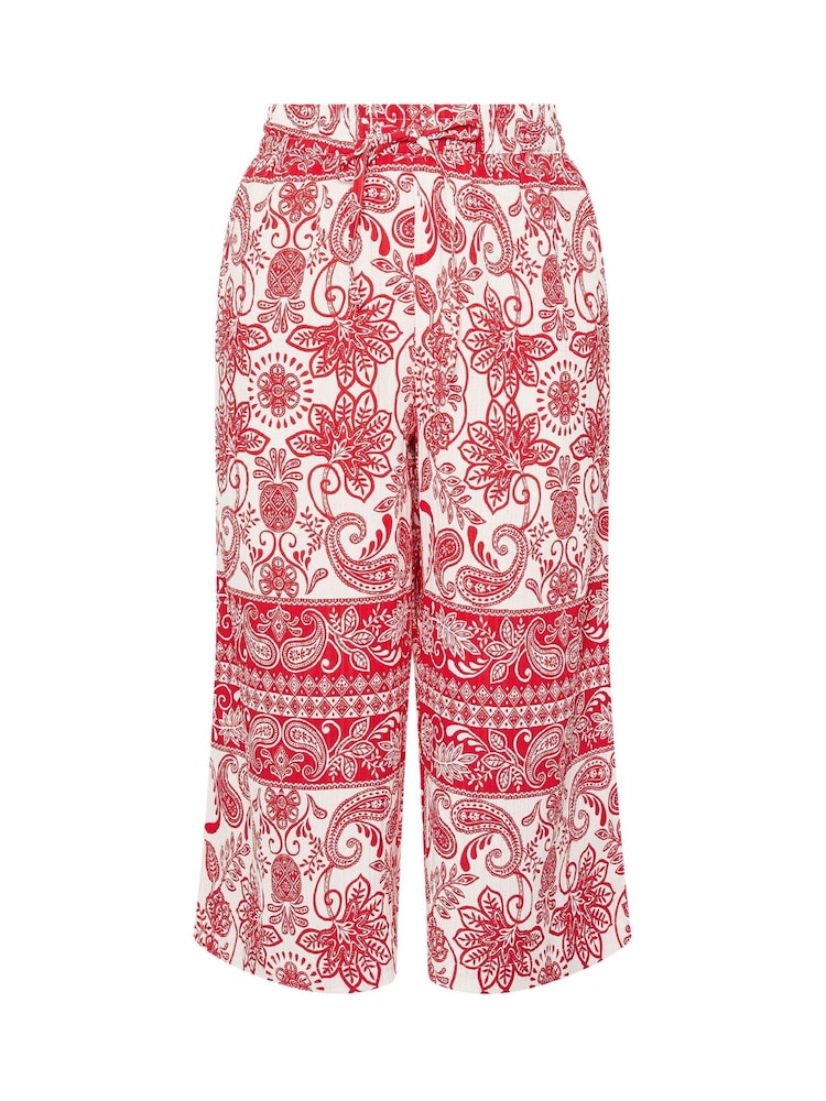 Yours Curve Red Woven Crinkle Midaxi Trousers - Image 5 of 5