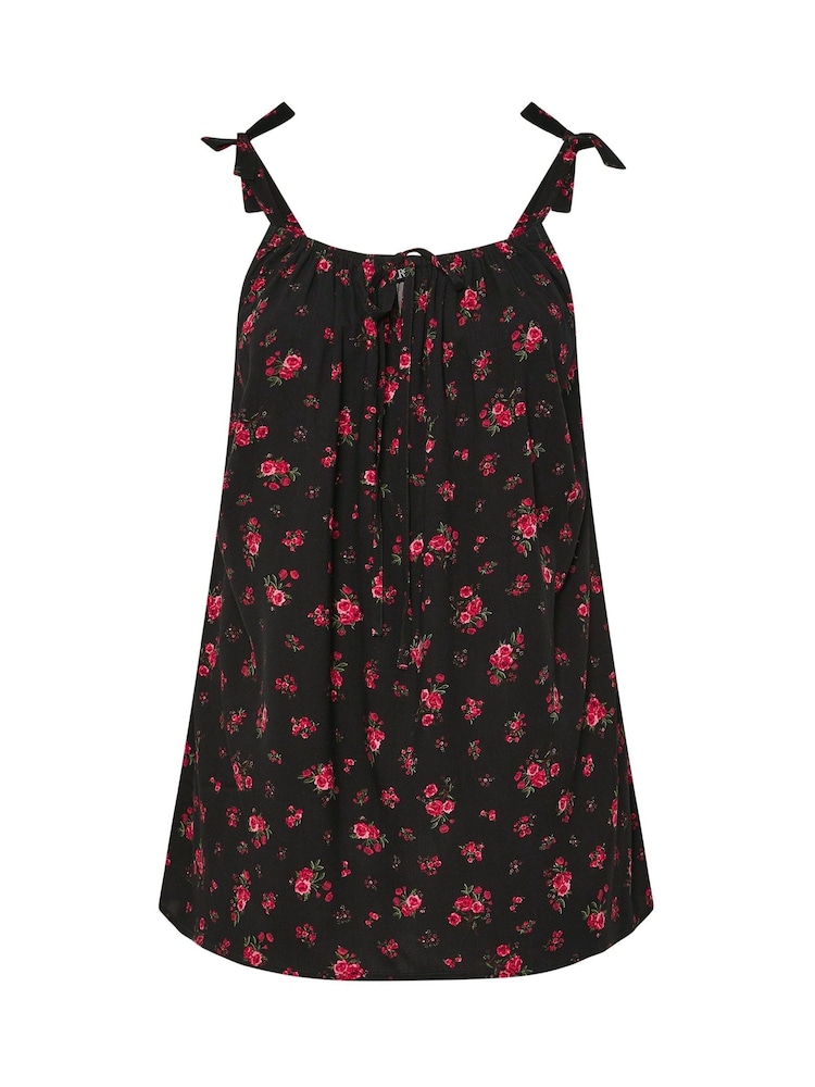 Yours Curve Black Boho Strappy Top - Image 5 of 5