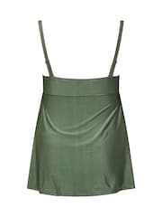 Yours Curve Green Ring Shimmer Bandeau Swimdress - Image 7 of 7