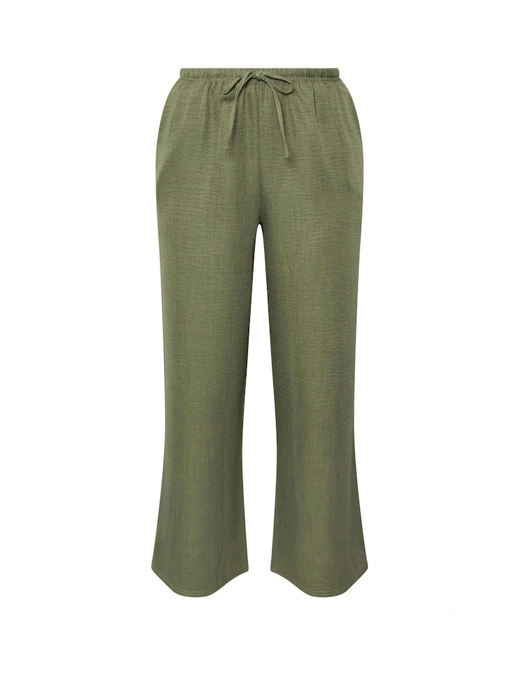 Yours Curve Green Look Skinny Waist Trousers - Image 5 of 5