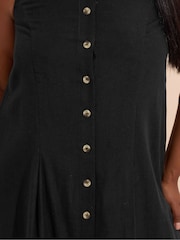 Yours Curve Black Containing Linen Maxi Dress - Image 4 of 5