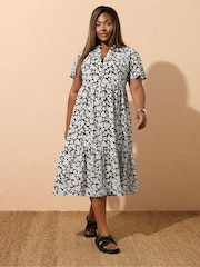Natur - Yours Curve Half Placket Dress - Bild 2 von 5