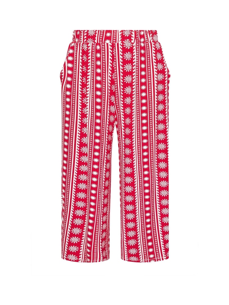 Yours Curve Red Jersey Midaxi Culotte Print - Image 5 of 5