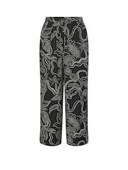 Yours Curve Black Shell Print Wide Leg Trousers - Image 5 of 5