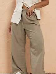 Yours Curve Natural Look Skinny Waist Trousers - Image 1 of 5