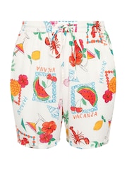 Yours Curve White Crinkle Co-Ord Shorts - Image 5 of 5
