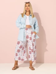 Yours Curve White Crinkle Midaxi Culottes - Image 2 of 5