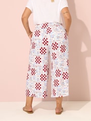 Yours Curve White Crinkle Midaxi Culottes - Image 3 of 5