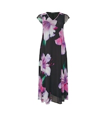 Yours Curve Black Mesh Occasion A Line Dress - Image 5 of 5