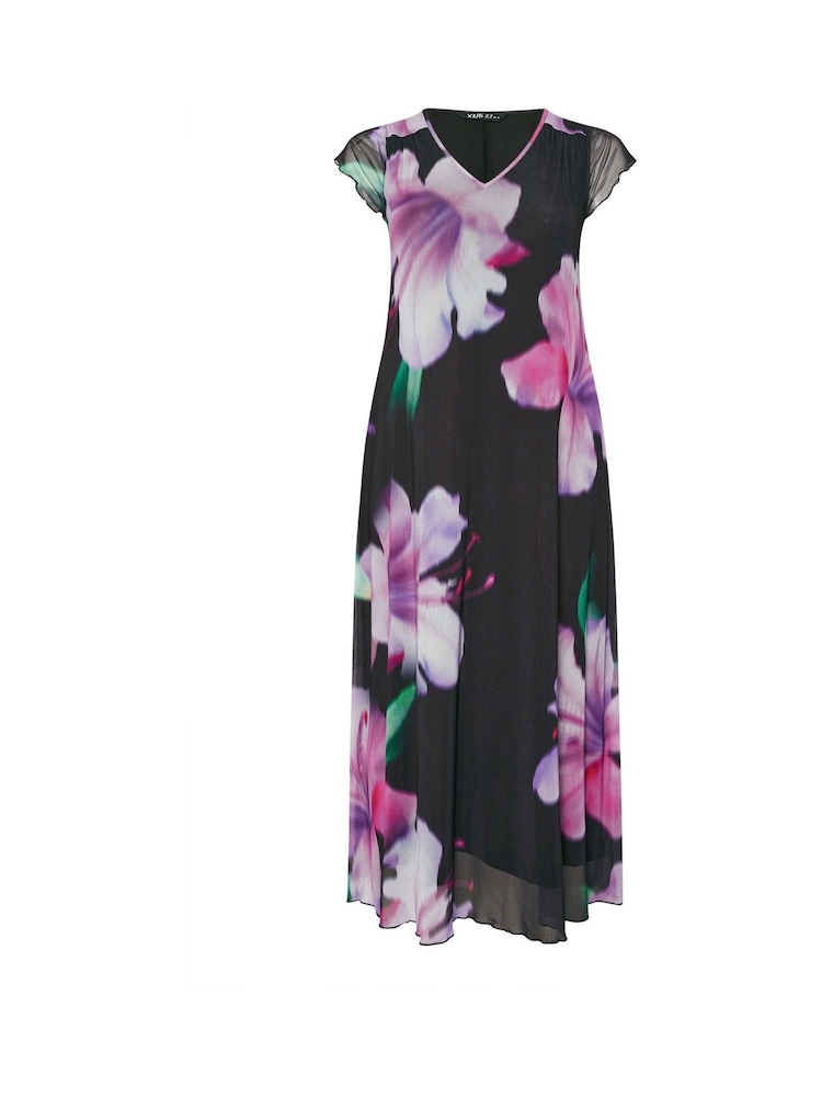 Yours Curve Black Mesh Occasion A Line Dress - Image 5 of 5 Yours Curve Black Mesh Occasion A Line Dress - Image 5 of 5