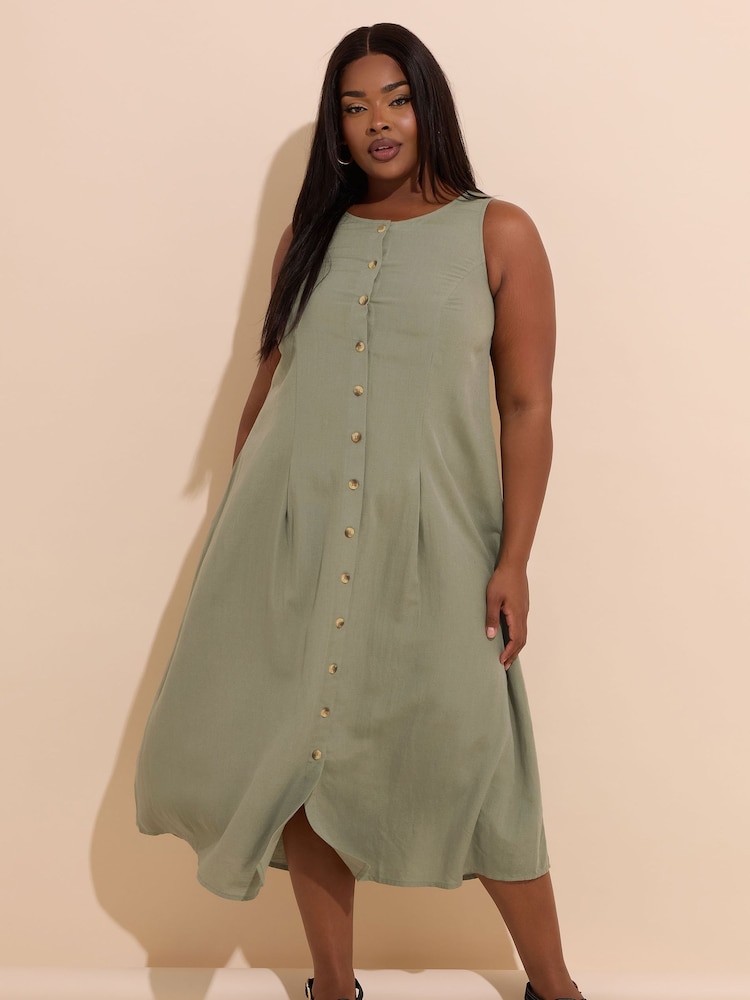 Yours Curve Grey Containing Linen Maxi Dress - Image 11 of 11 Yours Curve Grey Containing Linen Maxi Dress - Image 11 of 11
