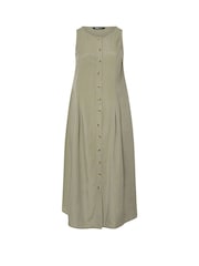 Yours Curve Green Containing Linen Maxi Dress - Image 2 of 6