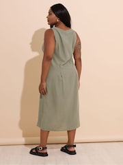 Yours Curve Green Containing Linen Maxi Dress - Image 4 of 6