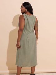 Yours Curve Grey Containing Linen Maxi Dress - Image 7 of 11