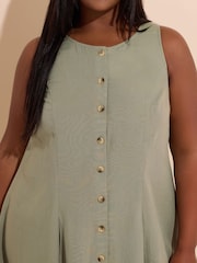 Yours Curve Grey Containing Linen Maxi Dress - Image 8 of 11
