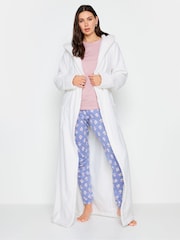 Long Tall Sally White 100% Cotton Hooded Maxi Robe - Image 1 of 5