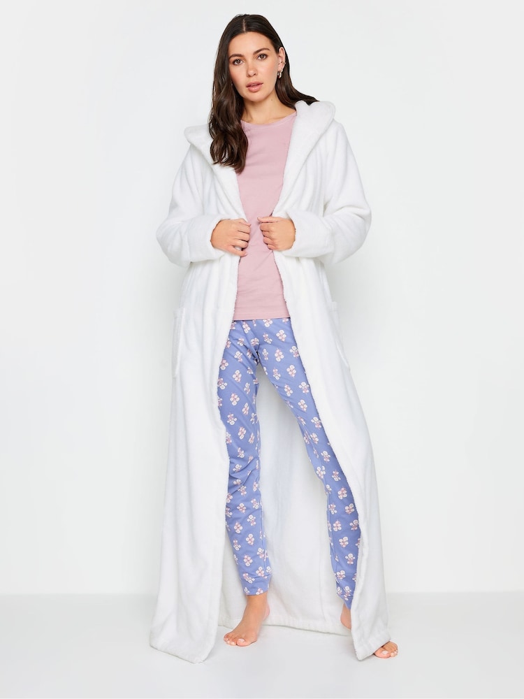 Long Tall Sally White 100% Cotton Hooded Maxi Robe - Image 1 of 5 Long Tall Sally White 100% Cotton Hooded Maxi Robe - Image 1 of 5