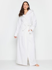 Long Tall Sally White 100% Cotton Hooded Maxi Robe - Image 3 of 5