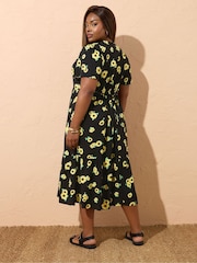Schwarz - Yours Curve Half Placket Dress - Bild 3 von 5