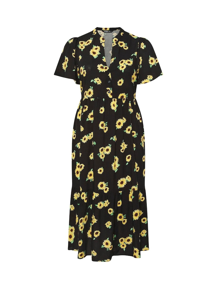 Negro - Yours Curve Half Placket Dress - Imagen 5 de 5 Negro - Yours Curve Half Placket Dress - Imagen 5 de 5