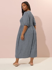 Yours Curve Black Bow Front Midaxi Dress - Image 3 of 5