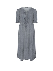 Yours Curve Black Bow Front Midaxi Dress - Image 5 of 5