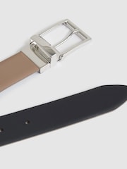 Reiss Dark Stone/Navy Ricky Reversible Reversible Leather Belt - Image 4 of 6