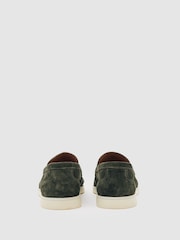 Reiss Forest Green Kason Suede Slip-On Loafers - Image 3 of 4