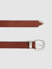 Reiss Tan Brown Jonny Leather Western Belt - Image 3 of 4