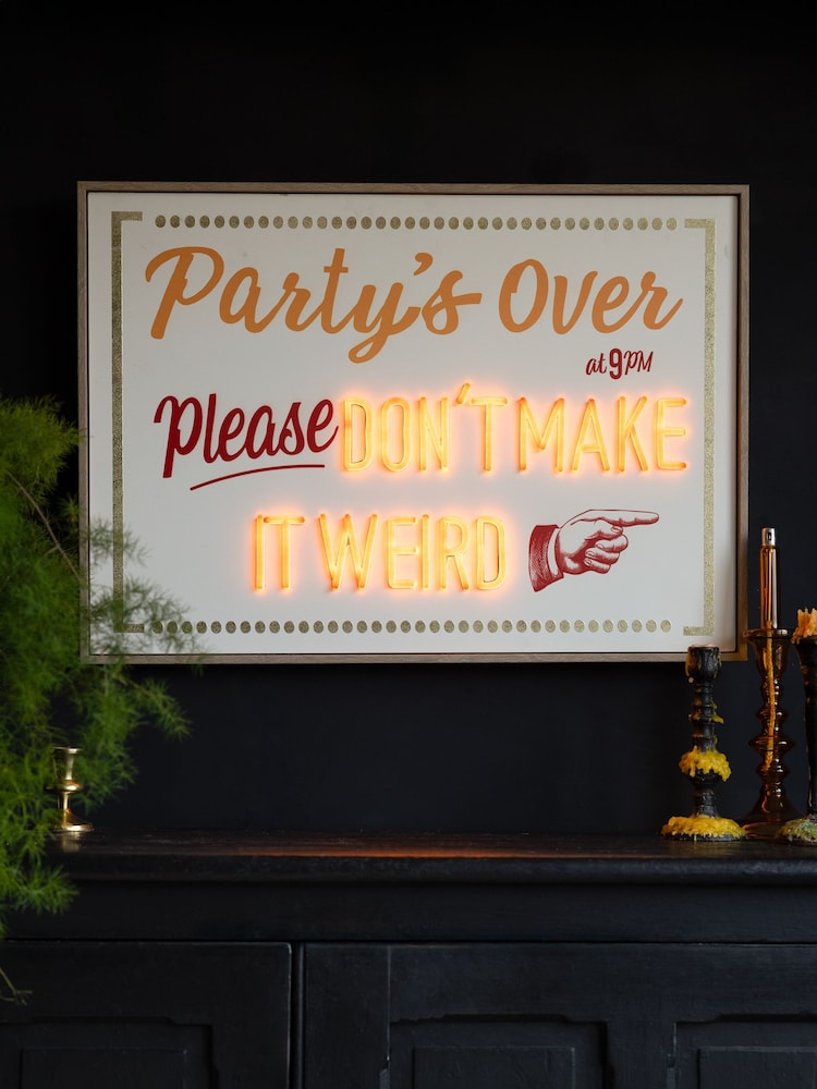 Rockett St George Multi Party's Over Light Up Wall Art - Image 2 of 5