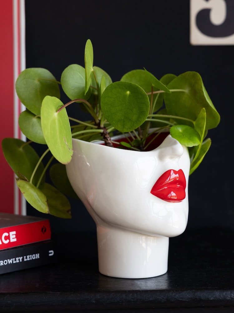 Rockett St George Red Lips Face Plant Pot - Image 2 of 5